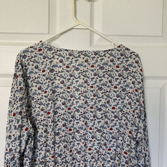 Weekend Suzanne Betro Women’s 3X Floral Multicolor Long Sleeve Boho V-Neck Top - Picture 6 of 9